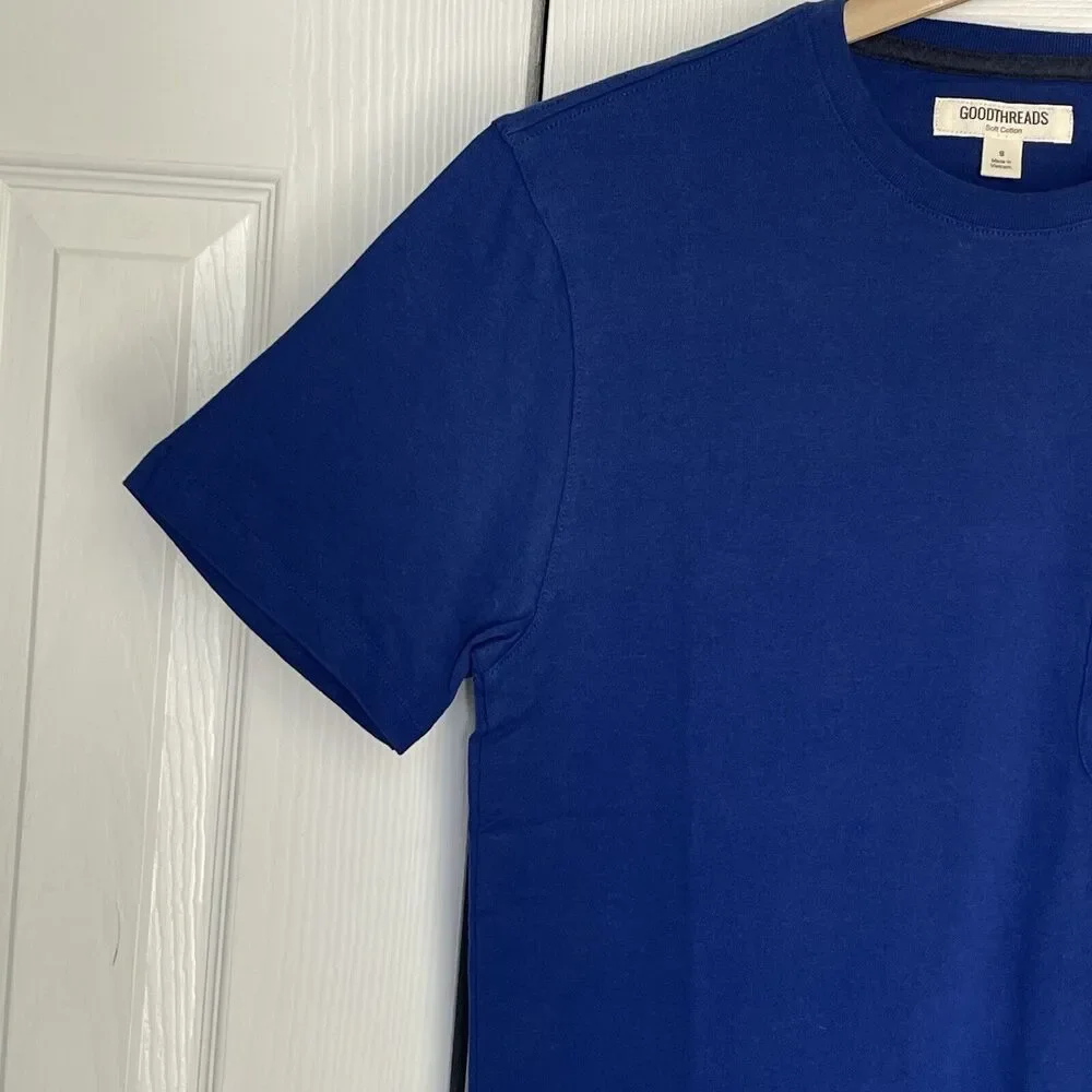 New Men's Jersey T-Shirt Small Blue Soft Cotton Short Sleeves - Picture 8 of 10